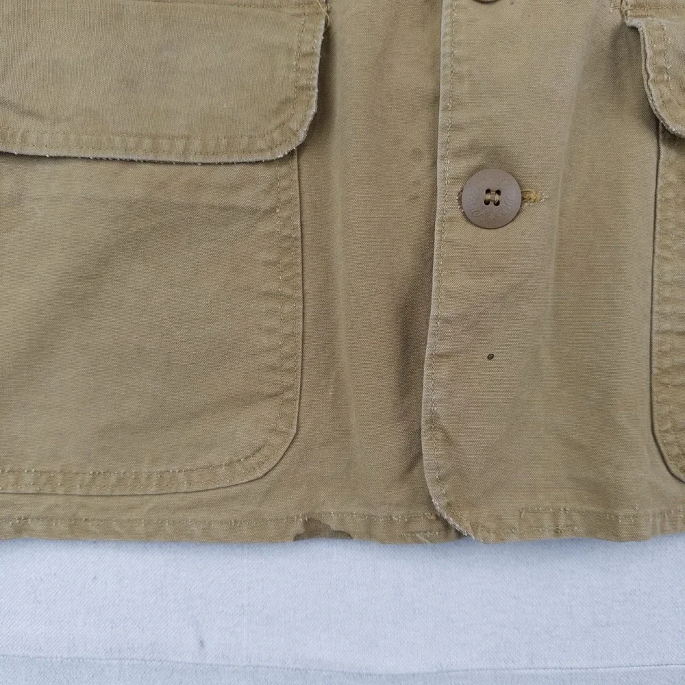 50's Vtg JC Higgins Hunting Shooting Vest Mens L (44) Canvas Khaki Tan Sportsman